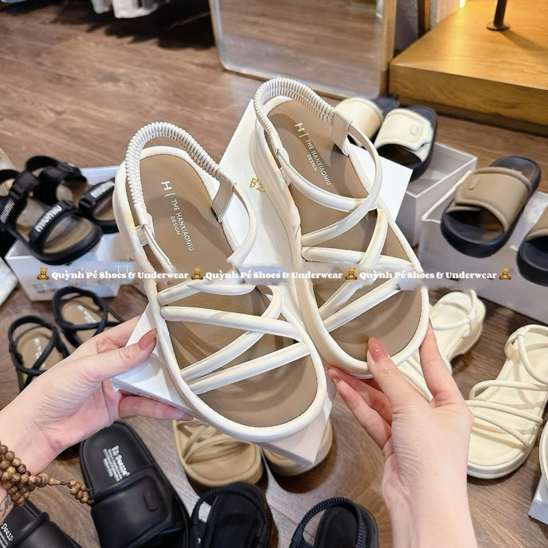 SANDAL DÂY CHÉO ĐẾ BÁNH MÌ 3CM QC FULLBOX [Hàng có sẵn]