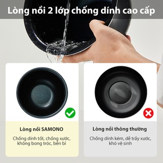 Nồi Cơm Điện Tử Samono 1Lít SW-RCED10, Nấu Cơm Tách Đường, 10 chế độ, hẹn giờ 24H, điều khiển giọng nói - BH 1 năm