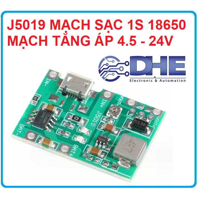 J5019 SẠC 1S 18650 - 3.7V + MẠCH TĂNG ÁP 4.5 - 24V | Shopee Việt Nam
