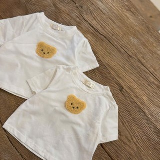 Áo trắng cotton ngắn tay cho bé 4-12kg. Áo thun cotton cộc tay mùa hè cho bé. Dino Kids