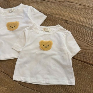 Áo trắng cotton ngắn tay cho bé 4-12kg. Áo thun cotton cộc tay mùa hè cho bé. Dino Kids