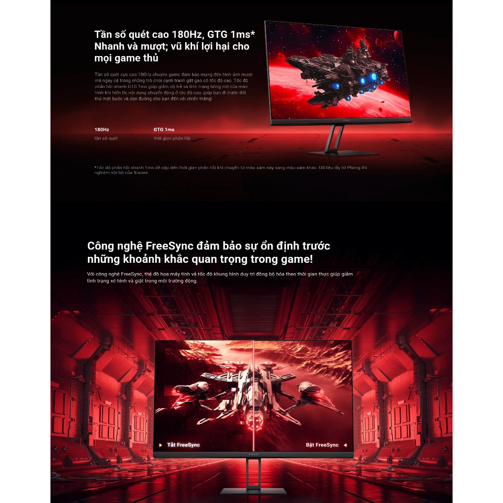 Ảnh Màn hình máy tính Xiaomi Gaming Monitor G24i ELA5625EU - Tốc độ phản hồi nhanh 1ms - Tần số quét 180Hz 4