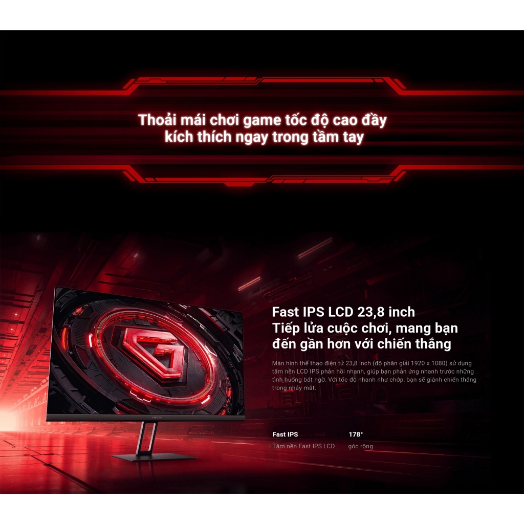Ảnh Màn hình máy tính Xiaomi Gaming Monitor G24i ELA5625EU - Tốc độ phản hồi nhanh 1ms - Tần số quét 180Hz 3