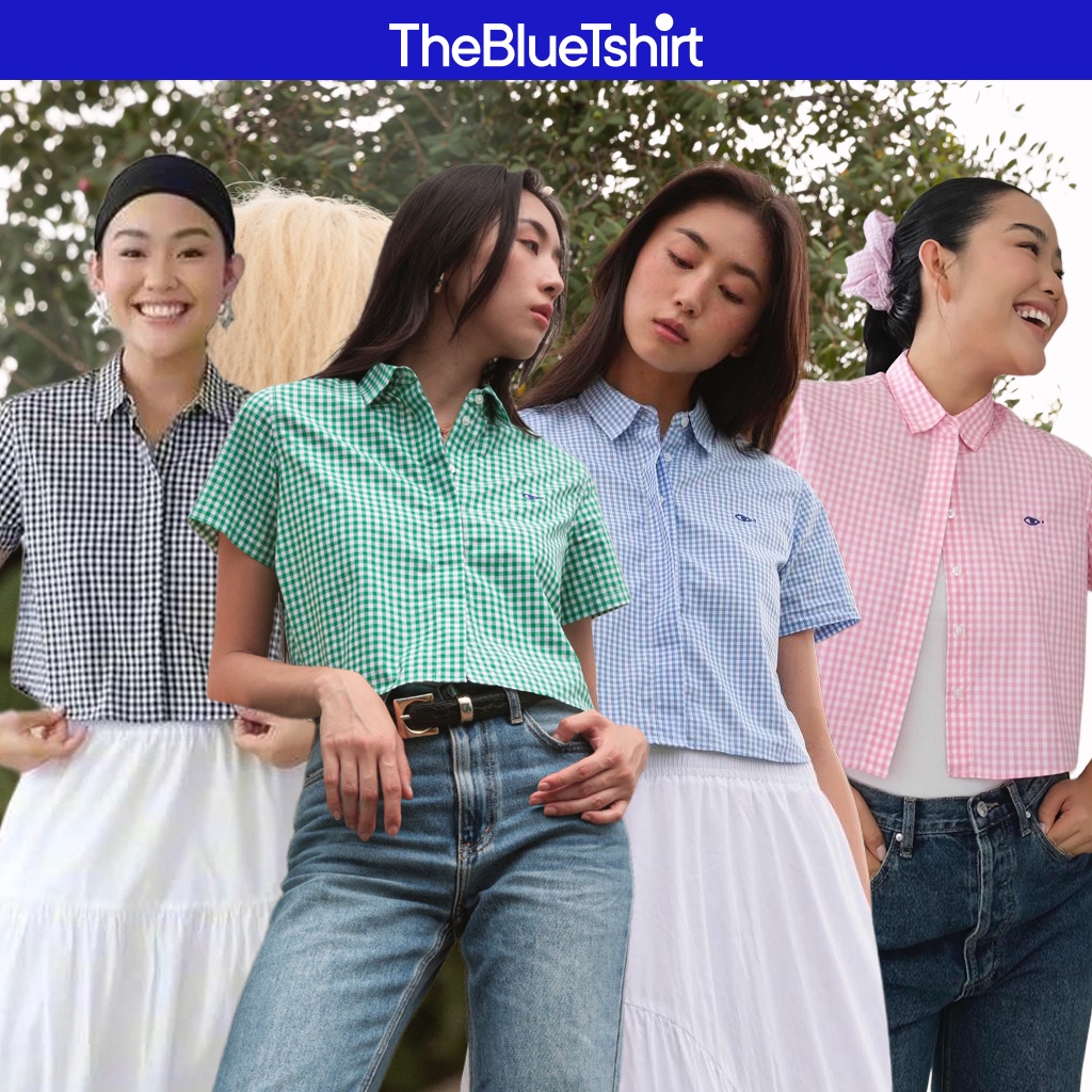 Ảnh TheBlueTshirt - Áo sơ mi tay ngắn sọc caro phom ngắn cho nữ - BlueMade Boxy Shirt - Women 1
