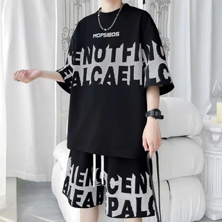 Bộ Thể Thao Nam Mùa Hè Loang Chữ Trẻ Trung Năng Động, Bộ Cộc Tay Nam Chất Co Dãn Mẫu HOT BO29 BO26 - ICON