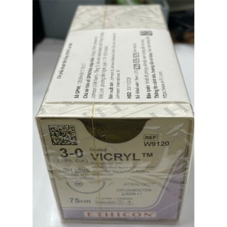 Hộp 12 tép Chỉ phẫu thuật  VICRYL số 3/0 W9120, chỉ khâu Vicryl 3.0 ( hộp 12 tép)