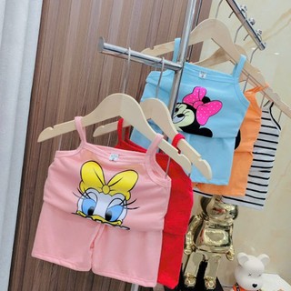COMBO 5 BỘ 2 DÂY IN HINH VỊT CHO BÉ GÁI 6-18KG MÀU NGẪU NHIÊN