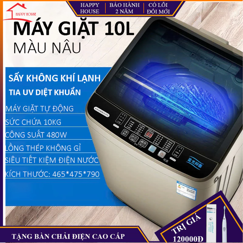 Máy giặt mini tự động, máy giặt 10kg tiện lợi, dành cho cá nhân, gia đình nhỏ, bảo hành 2 năm, lỗi đổi trong 7 ngày — ảnh 1