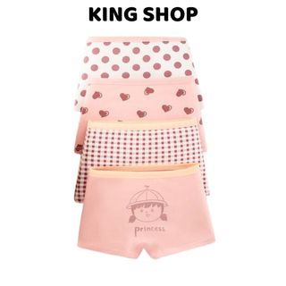 Combo 4 Quần Lót Đùi Cotton Bé Gái Siêu Xinh, Quần Chip Thoáng Mát Mềm Mại Co Giãn King Shop L-8001