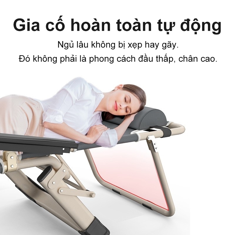 REX Ghế Xếp Đa Năng ghế lười Ghế Nằm Nghỉ Trưa Văn  Chống Lưng Điều Chỉnh 180° Nhôm Cao Cấp Nhẹ 6kg