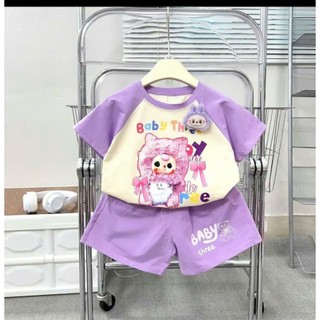 BỘ CỘC TAY PHỐI TRẮNG BABY THREE CHO BÉ GÁI SIZE 6-18KG