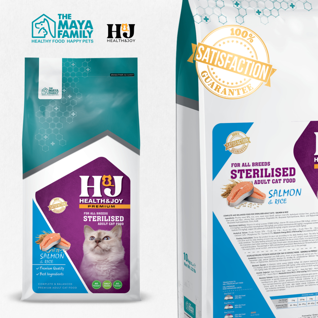 Ảnh Hạt cho mèo triệt sản HJ PREMIUM SALMON, RICE STERILISED CAT - cá hồi, gà, bò bao 2kg 2