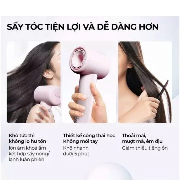 Máy sấy tóc Halio High Speed Ionic Hair Dryer - 1600W - Bảo hành chính hãng 24 tháng