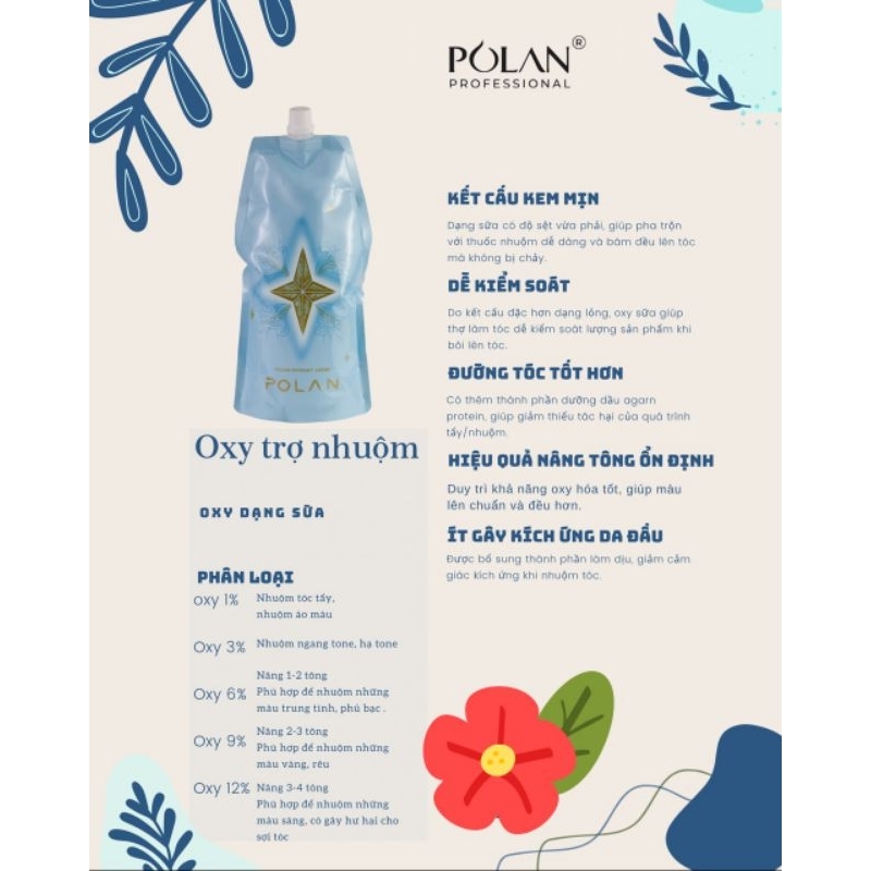 Mẫu mới Oxy Trợ Nhuộm POLAN (Nội Địa Trung) | Made in China | 1000ml