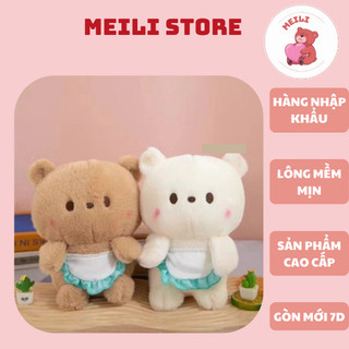 (MUA 1 TẶNG 1) Gấu Bông Nhỏ Gấu Xám Trắng Hàng Cao Cấp Mềm Mịn Size 25cm MEILI STORE