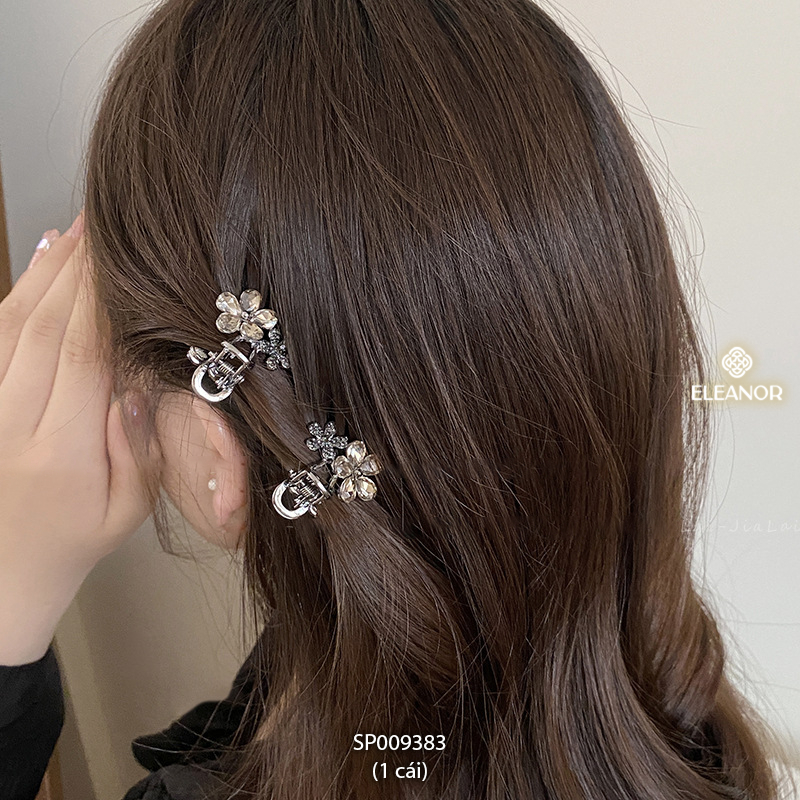 Kẹp tóc nữ càng cua Eleanor Accessories hình hoa đính đá phụ kiện tóc kẹp tóc mái mini 9383
