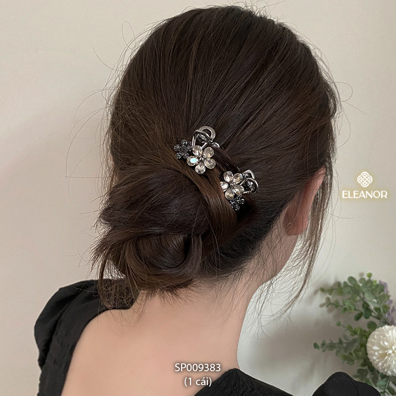 Kẹp tóc nữ càng cua Eleanor Accessories hình hoa đính đá phụ kiện tóc kẹp tóc mái mini 9383