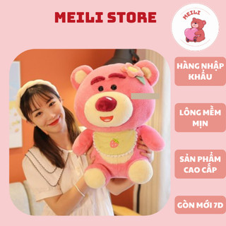 (MUA 1 TẶNG 1) Gấu Bông Nhỏ Lotso Tạp Dề Hoa Hàng Cao Cấp Mềm Mịn Size 25cm MEILI STORE