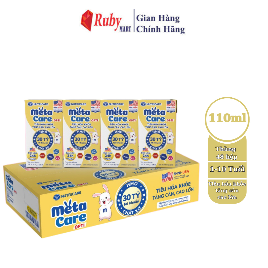 Thùng 48 hộp sữa bột pha sẵn Nutricare Metacare Opti 110ml tiêu hóa ...