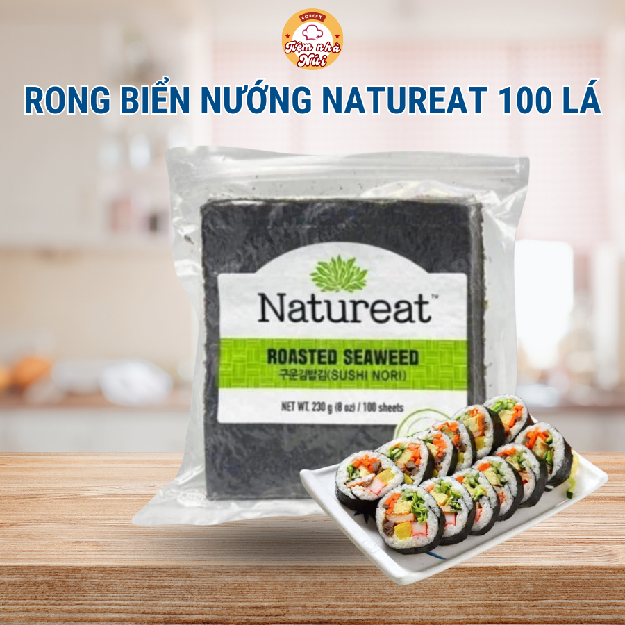 100 LÁ RONG BIỂN NATUREAT CUỘN CƠM, CUỘN KIMBAP CJ FOOD, 230G | Shopee ...