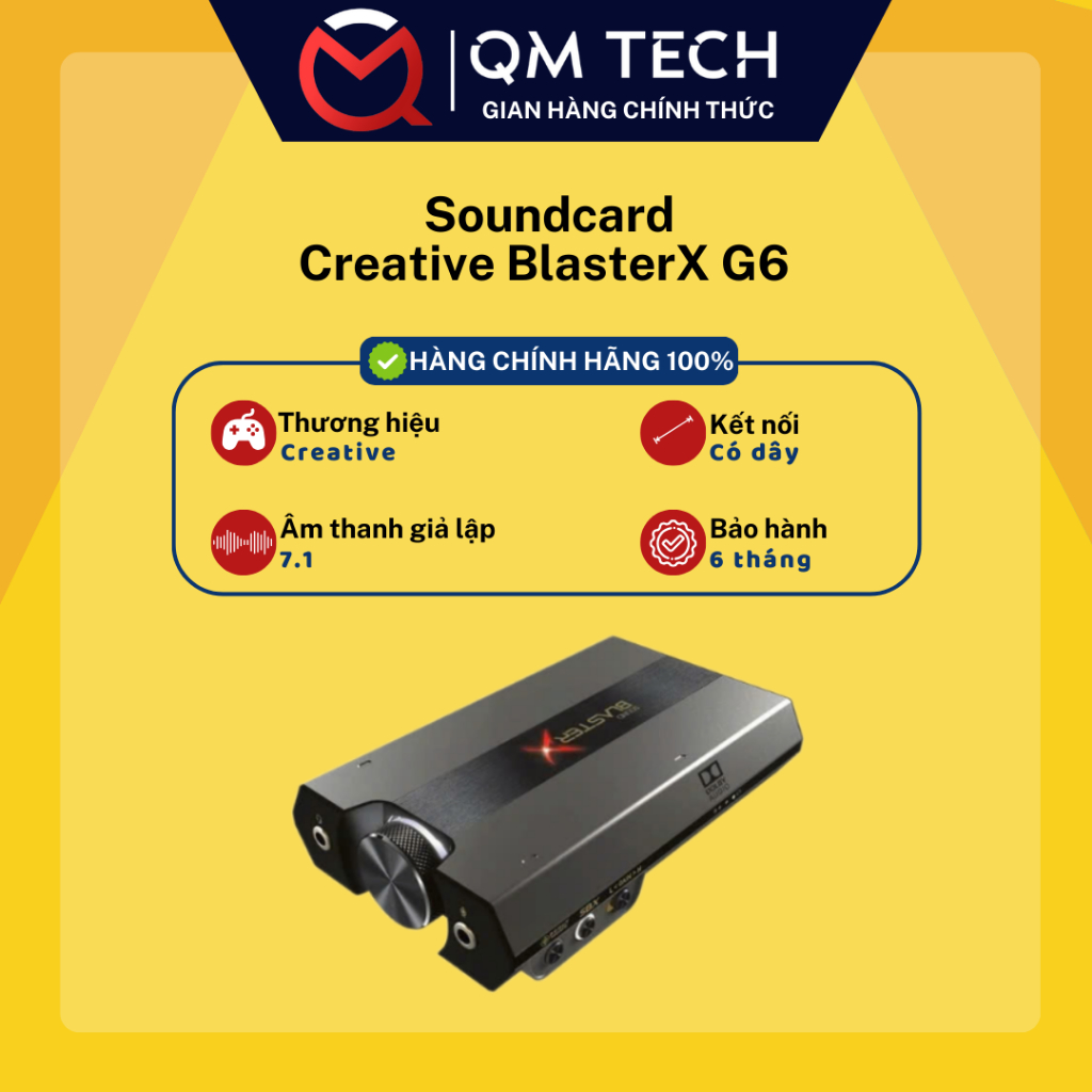 Soundcard chơi game Creative SoundBlasterX G6 - QMTECH STORE | Shopee ...