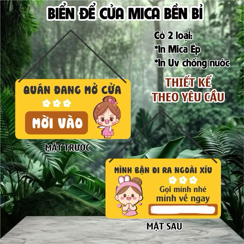 Biển treo cửa Mica in uv chống thấm theo yêu cầu- SanGo