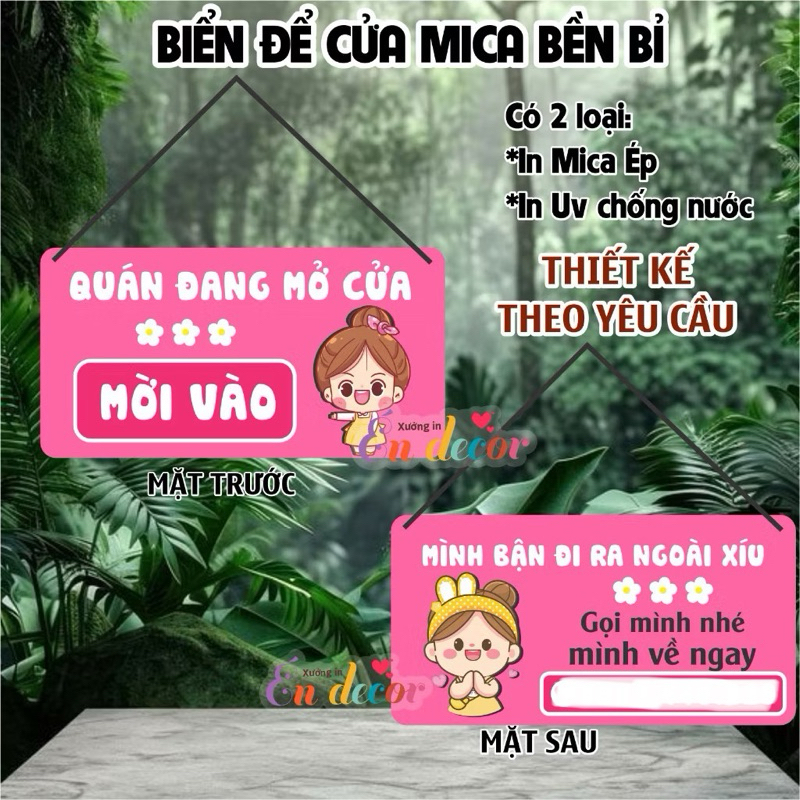Biển treo cửa Mica in uv chống thấm theo yêu cầu- SanGo