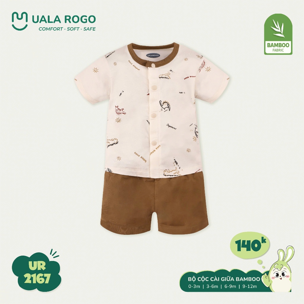 (3-10kg) Bộ Sơ Sinh Cộc Tay Thoáng Mát Uala Rogo UR2137 UR2166 UR2167 UR2384 UR3845