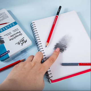 MONT MARTE - Hộp 12 bút chì than Signature với Vỏ đựng Kim loại đẹp, tiện dụng ♥ Graphite Pencils Signature 12pc