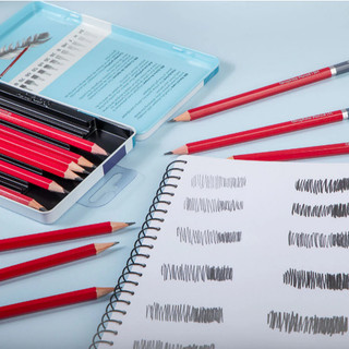 MONT MARTE - Hộp 12 bút chì than Signature với Vỏ đựng Kim loại đẹp, tiện dụng ♥ Graphite Pencils Signature 12pc