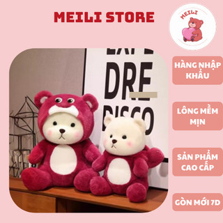 ( TẶNG QUÀ ĐÈN NGỦ CẮM )Gấu Bông  Lena Lotso Hồng Đậm Hàng Cao Cấp Mềm Mịn MEILI STORE