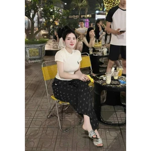 Set bộ áo babytee in ngựa trắng mix quần xuông chan nao đen