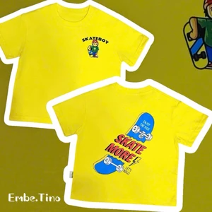 ÁO THUN VÀNG SKATEBOY Form Rộng Boxy 100% Cotton 2C