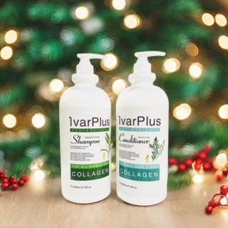 Cặp Dầu Gội Xả IVARPLUS Collagen giảm rụng tóc, cấp ẩm, siêu thơm siêu mượt tóc công thức chuẩn salon 2000ml