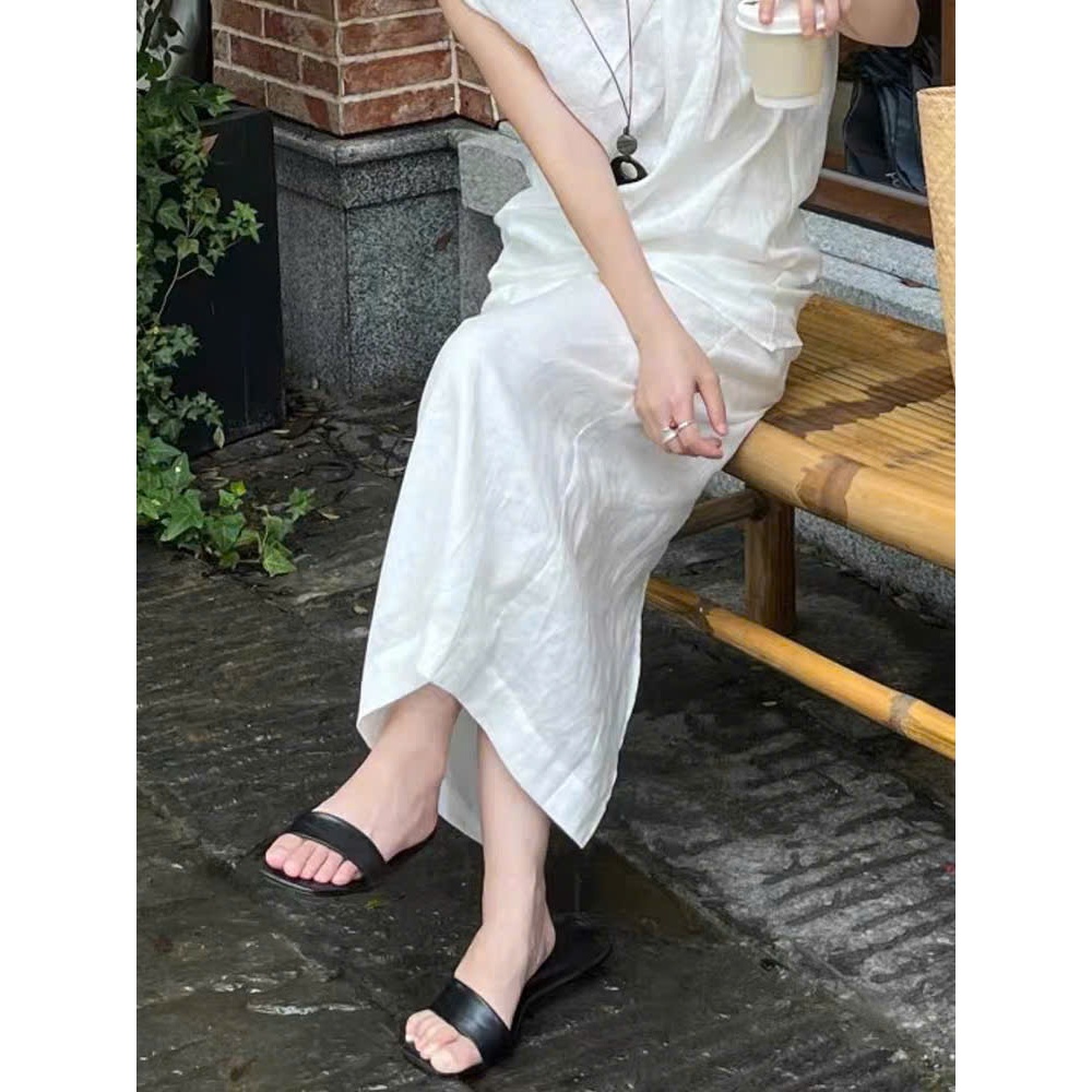 𝗔𝗻𝗶 𝗦𝗵𝗶𝗿𝘁- Chân váy Linen dáng midi 2 lớp BEELY