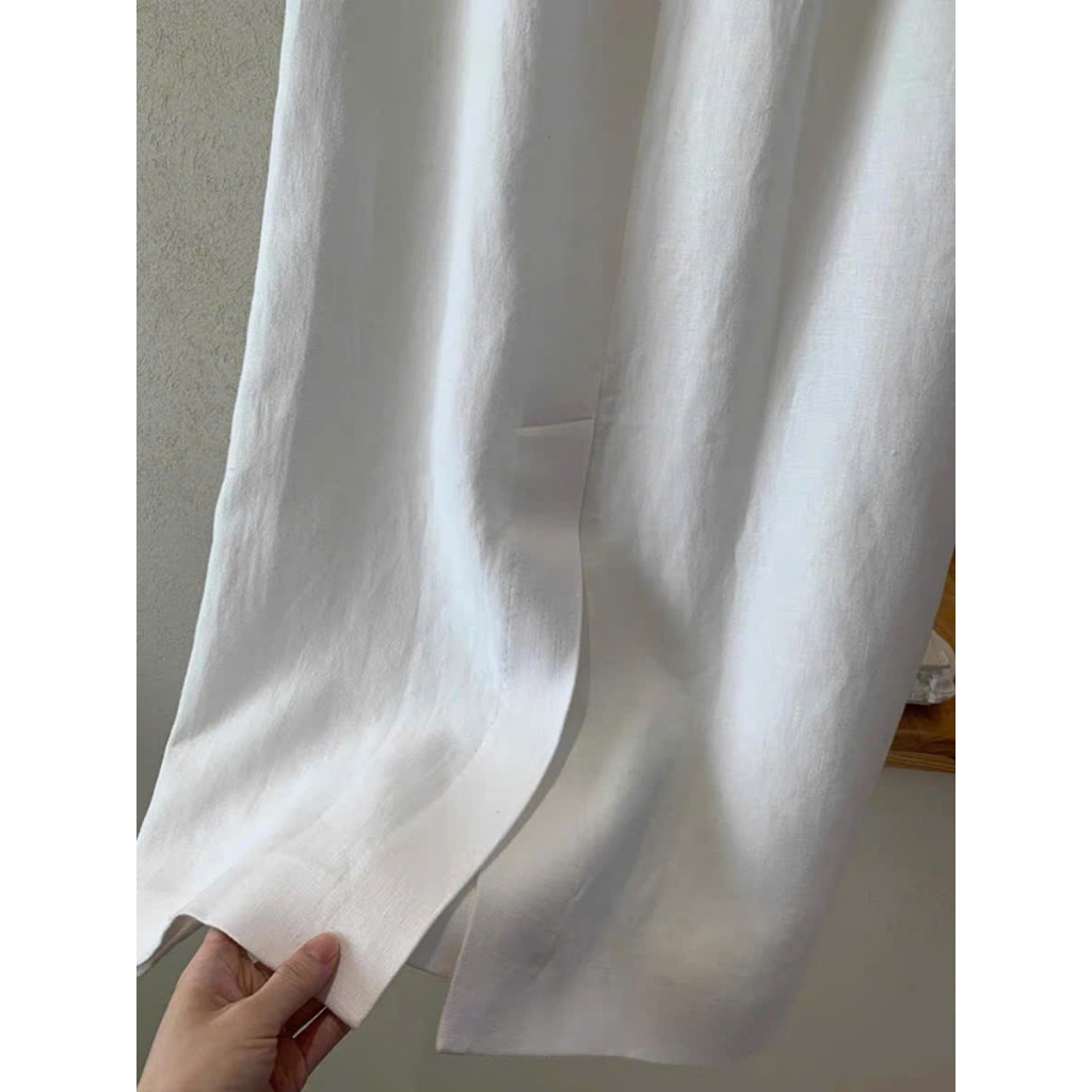 𝗔𝗻𝗶 𝗦𝗵𝗶𝗿𝘁- Chân váy Linen dáng midi 2 lớp BEELY
