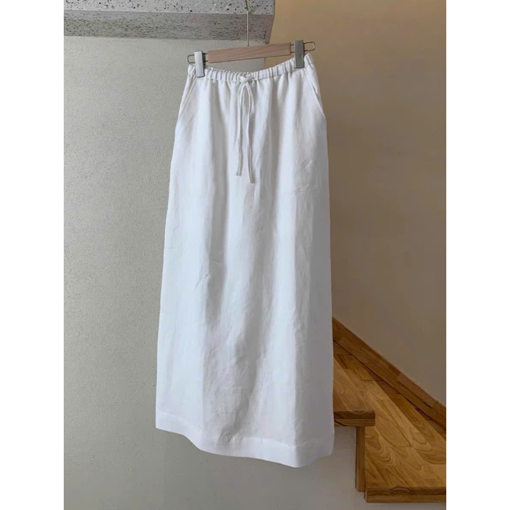 𝗔𝗻𝗶 𝗦𝗵𝗶𝗿𝘁- Chân váy Linen dáng midi 2 lớp BEELY