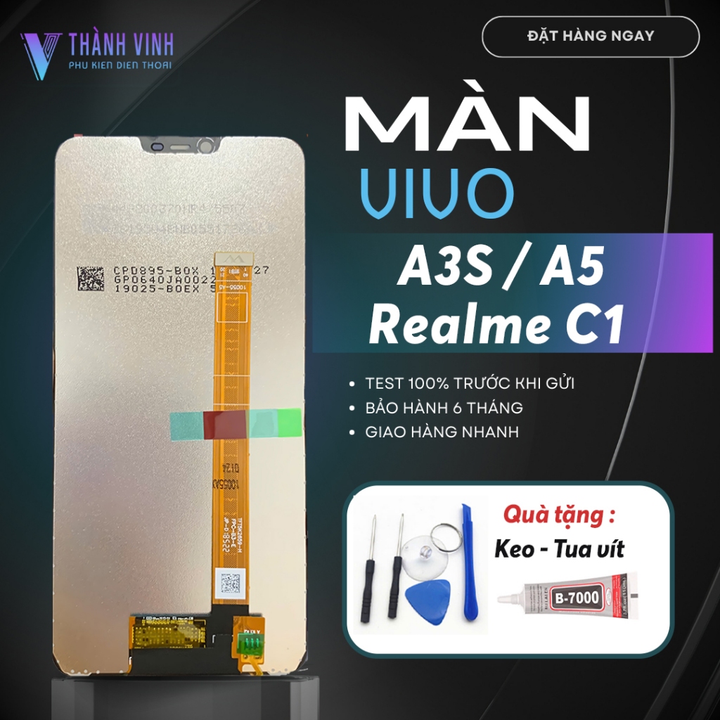Màn Hình Điện Thoại Oppo A3S / A5 / Realme C1  – Chất Lượng Cao, Tặng Kèm Keo Dán & Bộ Sửa Chữa