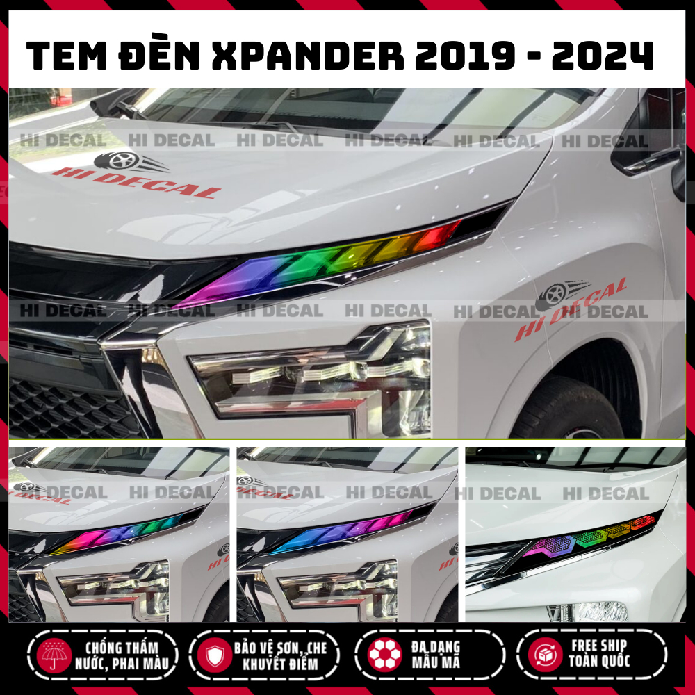 Tem dán đèn Xpander 2018 - 2026 đổi màu | Tem dán đổi màu đèn xpander cao cấp chống thấm nước, phai màu, chịu nhiệt tốt