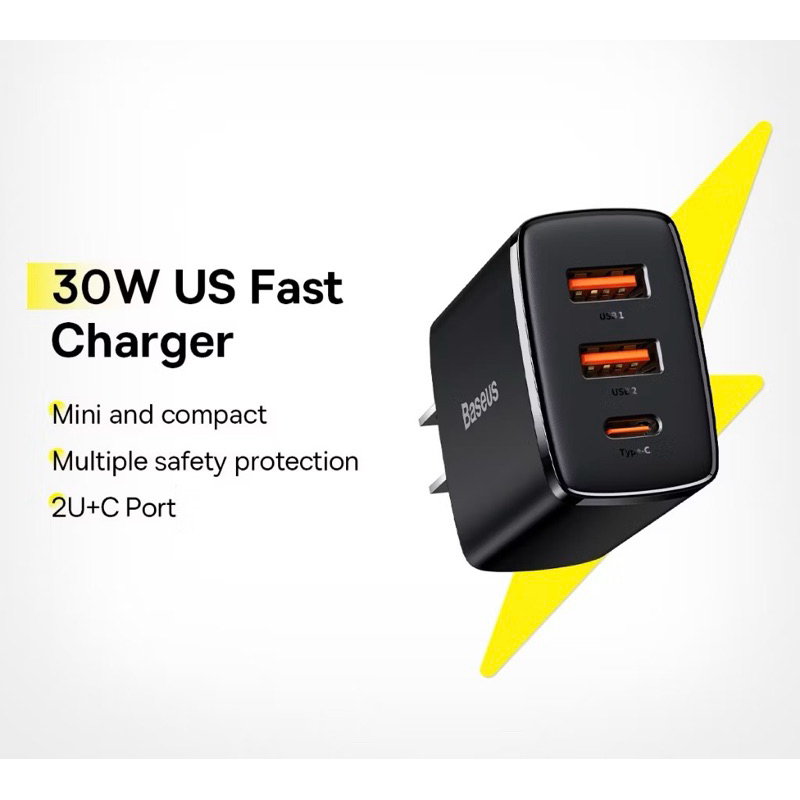 Củ sạc BA.SEUS 20W 2 cổng C + USB và 30W 3 cổng C +2USB