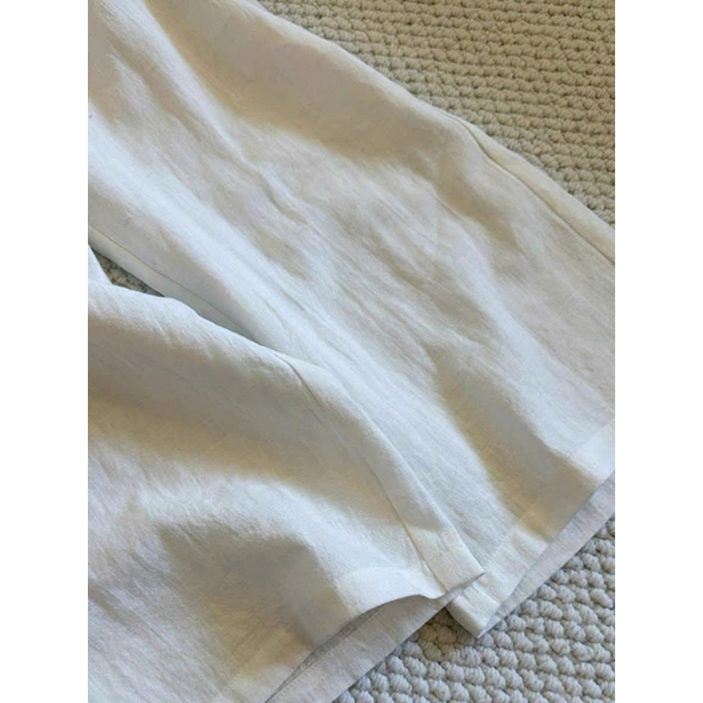 𝗟ura 𝗣𝗮𝗻𝘁𝘀- Quần Linen dáng xuông cạp chun