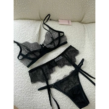 Bộ Đồ Lót Nữ Gợi Cảm LA PERBRA * Bralette Ren Sexy Set Nội Y Thiết Kế Có Gọng Không Mút Emma