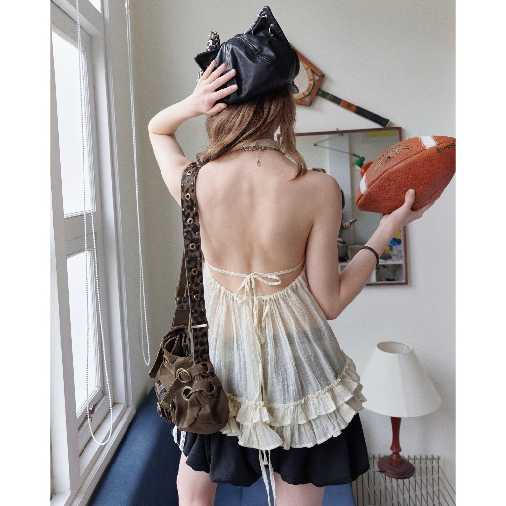 Emma Top - Remmus | Áo cổ yếm hở lưng dây buộc, dáng xòe bèo tầng cho nữ