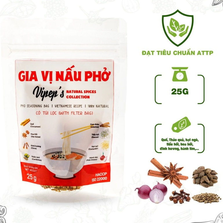 Gia vị nấu phở Vipep 25g (có kèm túi vải)