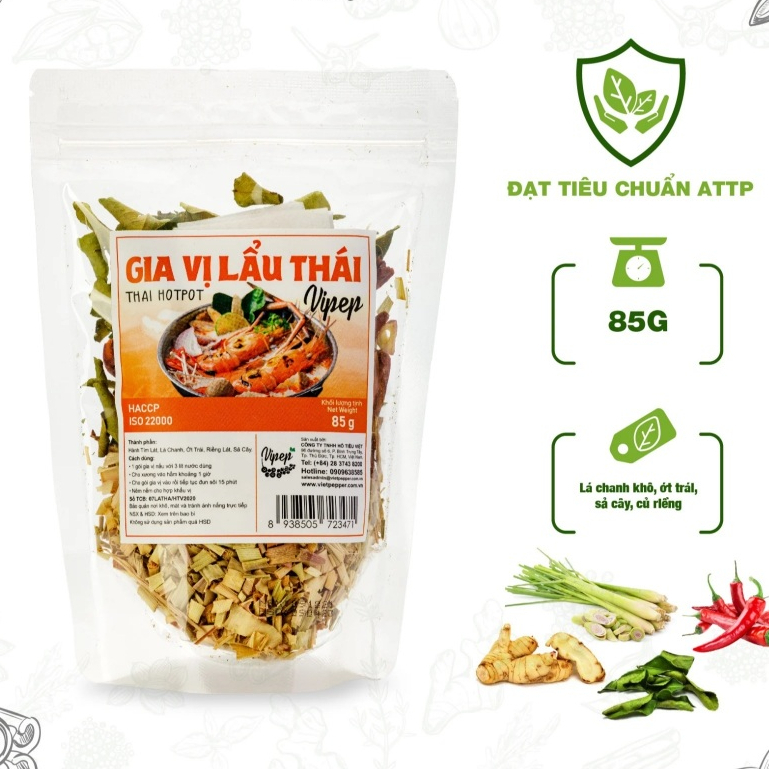 Gia Vị Nấu Lẩu Thái/ Lẩu Dê/ Lẩu Bò/ Súp Gà/ Tom Yum Soup, Thai Hotpot Herbs & Spices Vipep