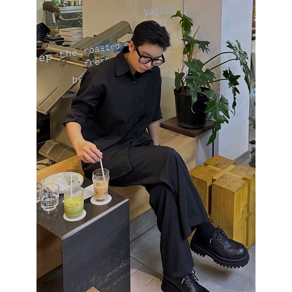 BLACK SHIRT | ÁO SƠ MI ĐEN TAY DÀI