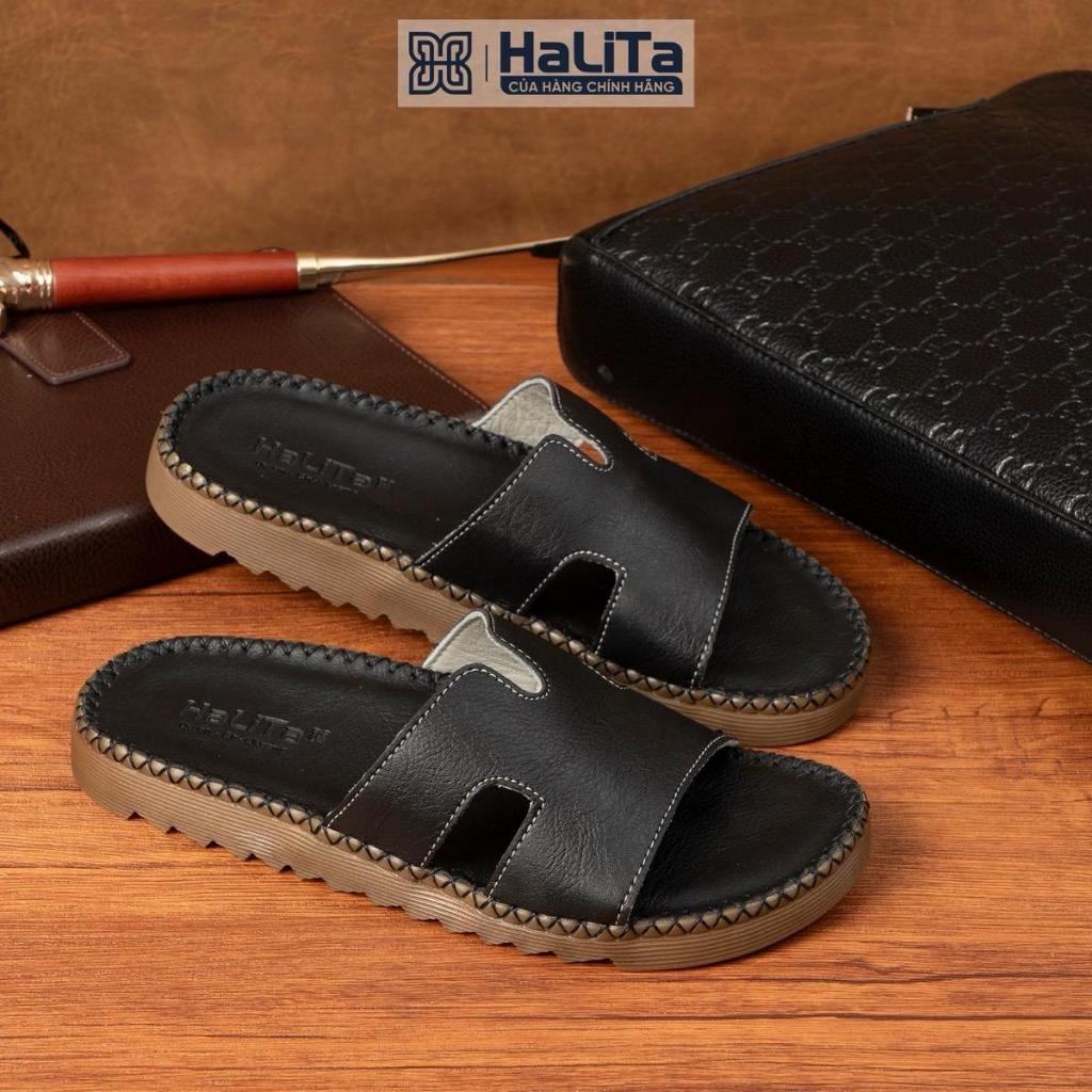 [Dép Doc Tờ Chữ K] Dép Da HaLiTa - Da Bò Thái Lan Cao Cấp, Đế Cao Su Nhẹ Răng Cưa Chống Trơn