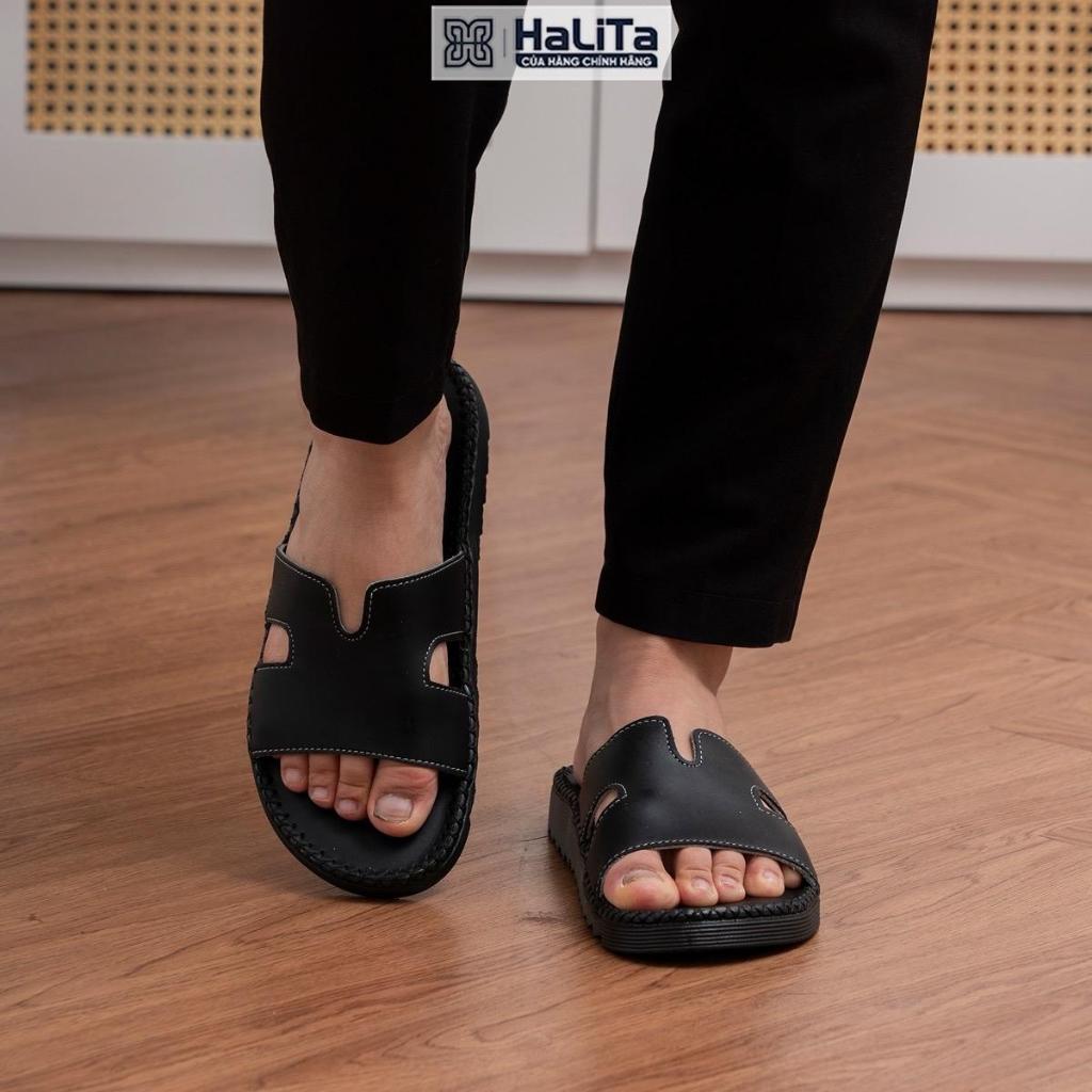 [Dép Doc Tờ Chữ K] Dép Da HaLiTa - Da Bò Thái Lan Cao Cấp, Đế Cao Su Nhẹ Răng Cưa Chống Trơn