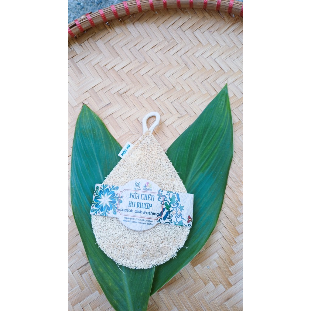 Miếng Rửa Chén Xơ Mướp Mộc Xơ - Xơ Mướp Rửa Chén - Miếng Chùi Nồi Rửa Bát Hình Giọt Nước