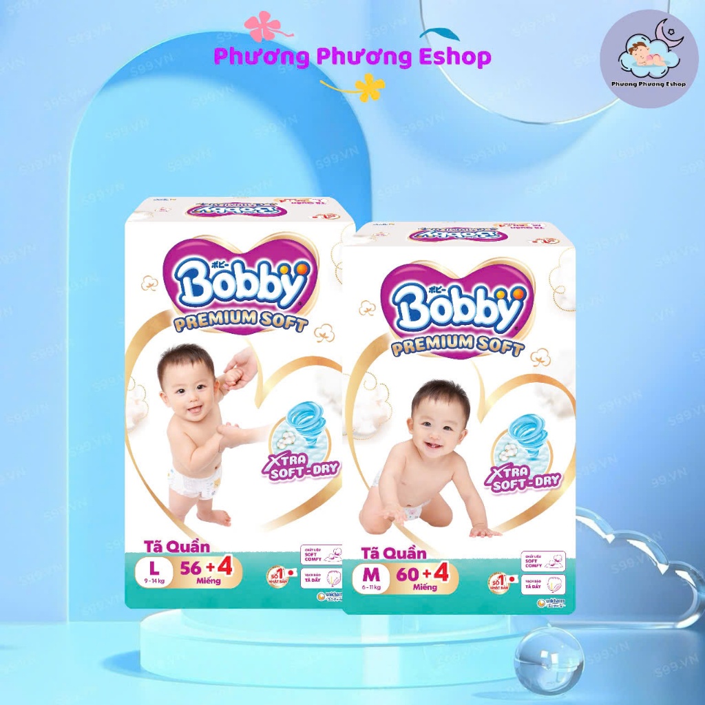 Tã bỉm quần Bobby Premium Soft cao cấp M60/L56/XL52/XXL48 | Shopee Việt Nam